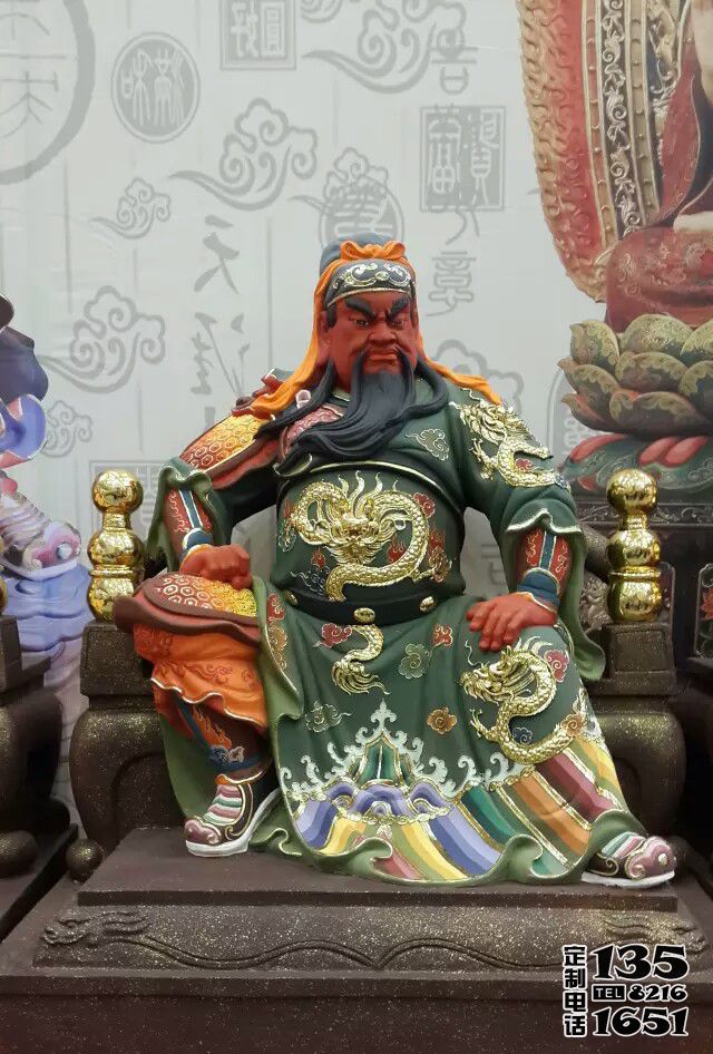 玻璃鋼彩繪寺廟供奉關公雕塑 玻璃鋼彩繪寺廟供奉關公雕塑